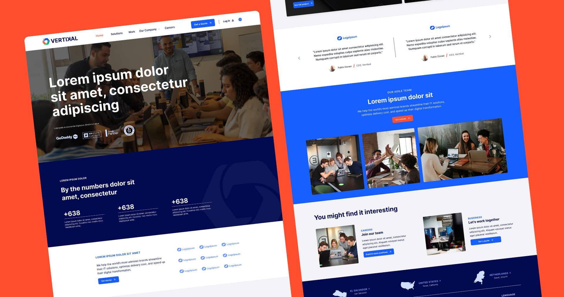 Vertikal homepage redesign with CEO Pablo Donan testimonial