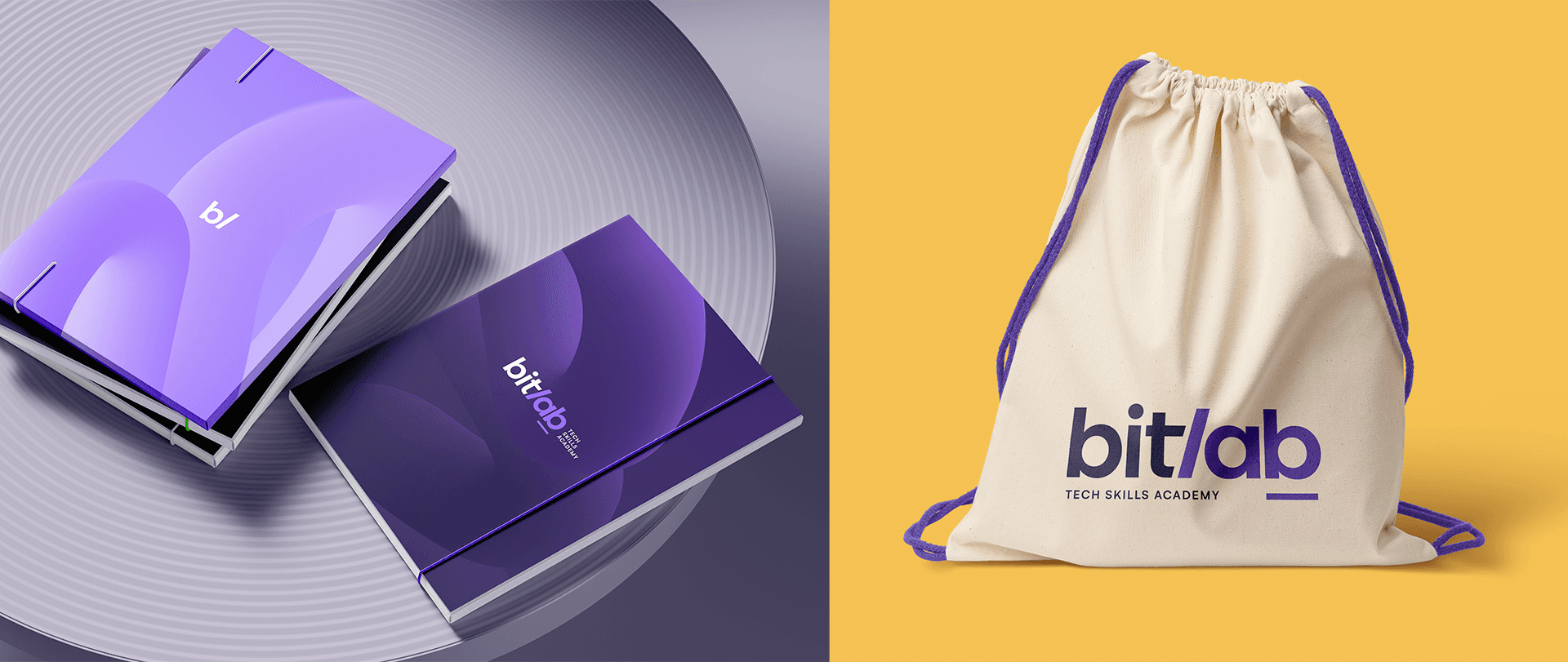 bit/ab notebooks and tote bag